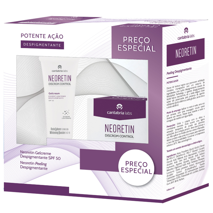 Neoretin Discrom Pack Gelcreme Despigmentante SPF50+ 40Ml + Peeling Despigmentante x6 Discos