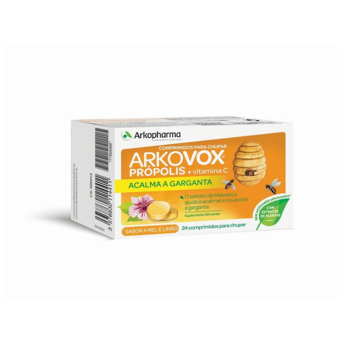 Arkovox Propolis + Vit C Mel/Limã x 24 Comprimidos para Chupar