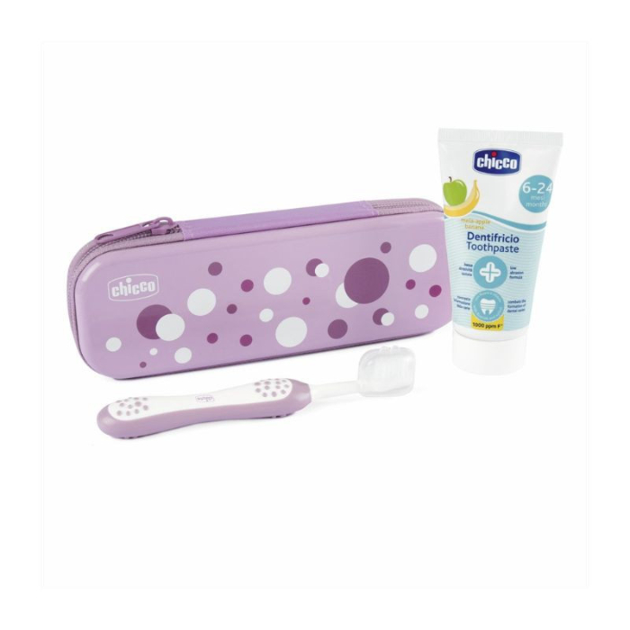 Chicco Primeiro Conjunto Higiene Oral Lilás 6M+