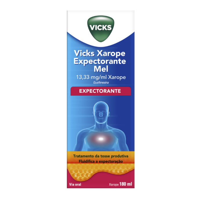 Vicks Xarope Expectorante de Mel 13,33 mg/ml 180ml