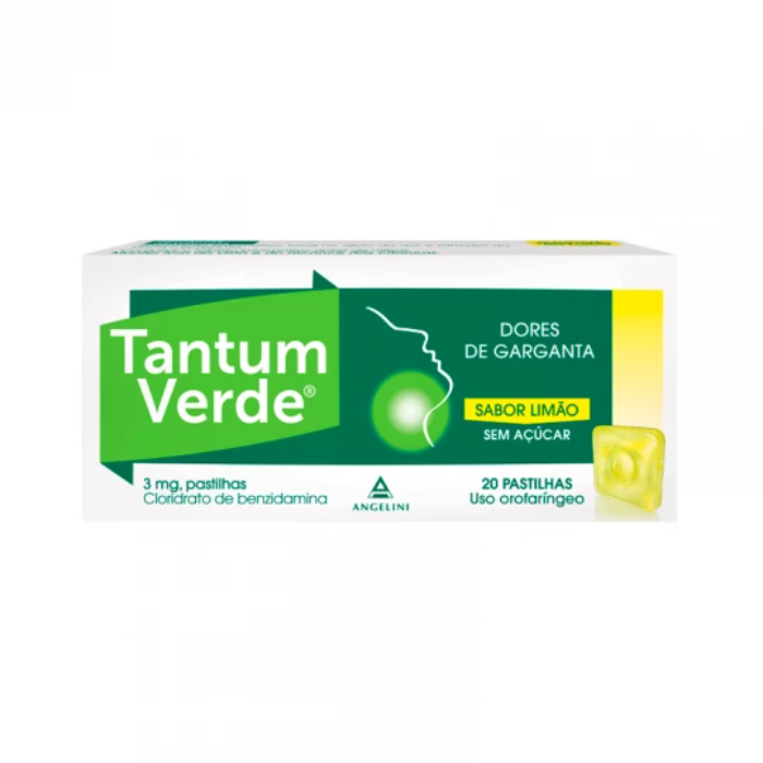 Tantum Verde 3mg Limão Sem Açúcar x 20 Pastilhas