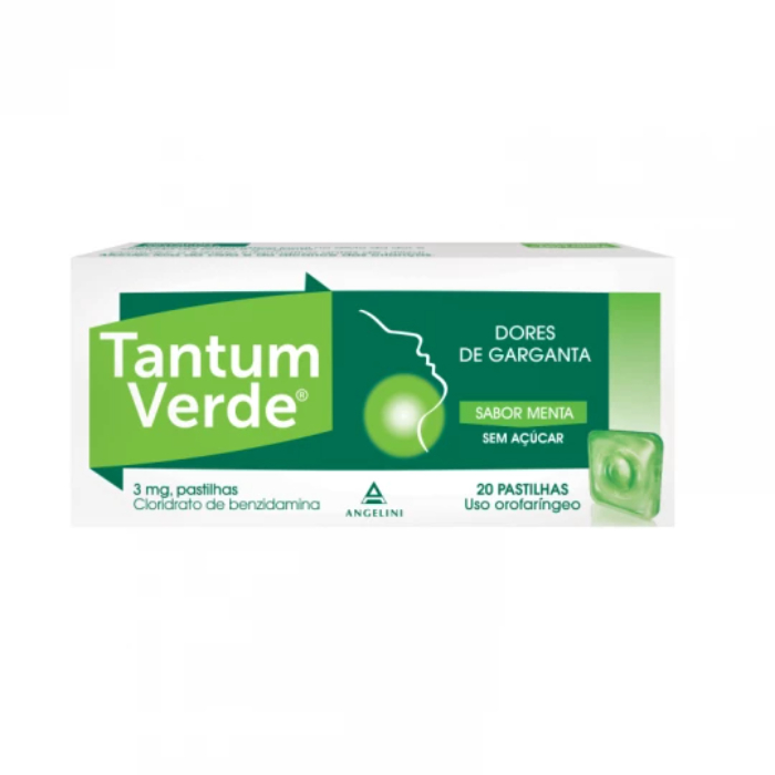 Tantum Verde 3mg Menta Sem Açúcar x 20 Pastilhas