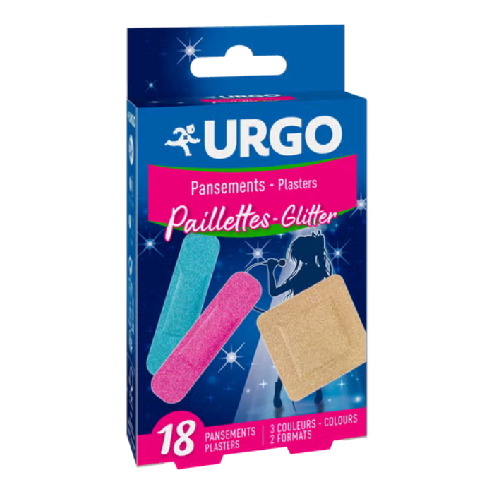 Urgo Glitter Pensos 3 Cores 2 Tamanhos x 18 Unidades