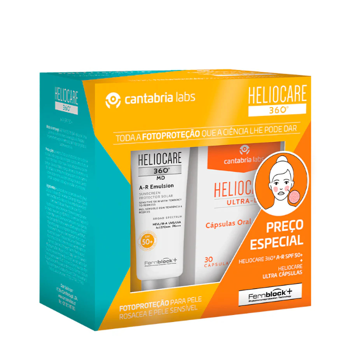 Heliocare 360º Coffret A-R Emulsão 50ml + Ultra-D x 30 Cápsulas