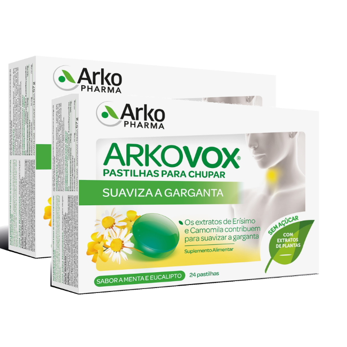 Arkovox Menta/Eucalipto Pastilhas para chupar 24unid x2